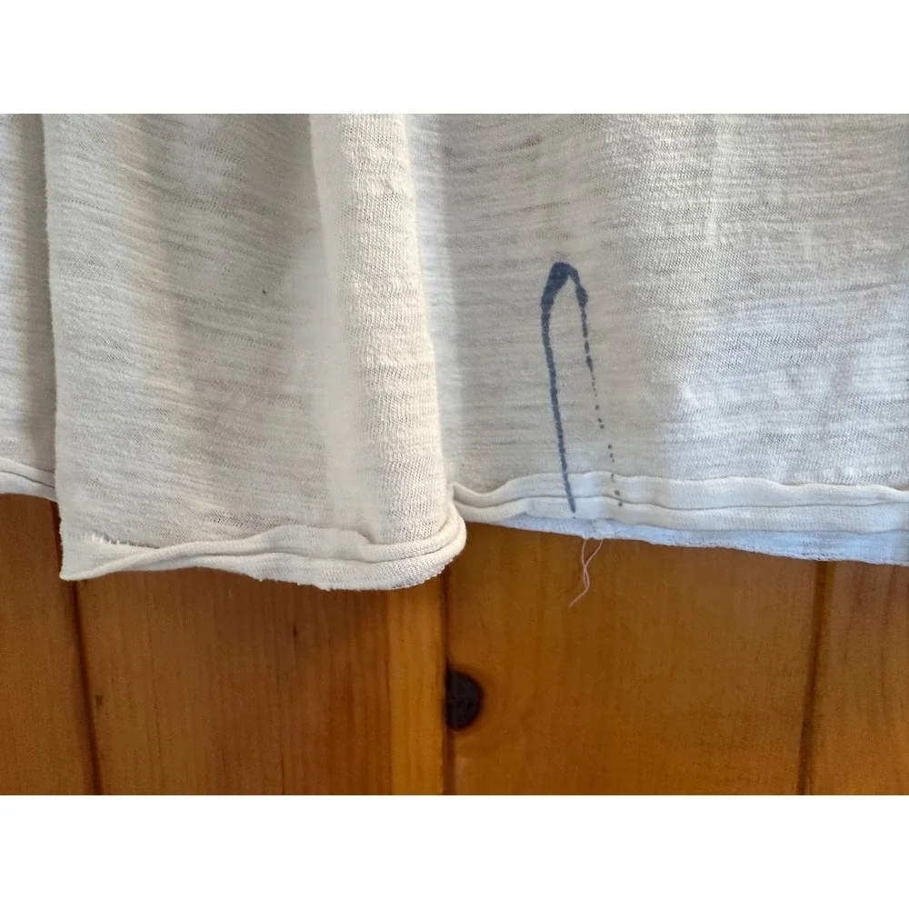 Totally destroyed White Tee M-XL. Holes, Paint stains, Paper Thin thrashed